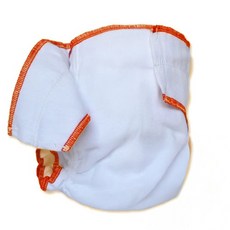 Geffen Baby 夜用布尿布 100%有機棉絨 美國產, 白色 + 橘邊, 1件