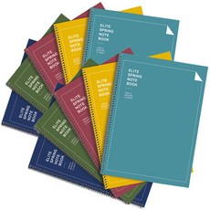 精英彈簧有線筆記, 顏色隨機, 10本