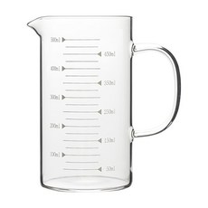KALDIN 耐熱玻璃量杯 MS-01 500ml 容量 帶刻度標記 可重複使用, 透明色, 1個