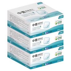 中衛 酒精棉片 網孔型, 200片, 3盒