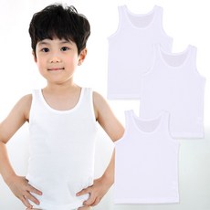 키즈라인 아동용 백물 순면런닝 3p