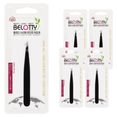 BELOTTY 斜口尖頭鑷子 TWF-98SPC, 霧面黑, 5個