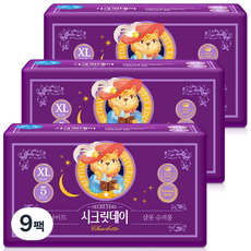 시크릿데이 샬롯 울트라 슈퍼롱 날개형 오버나이트, 패드형, 5개입, 9세트