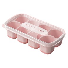 繽塊底軟壓製冰盒 8格 - 顏色隨機, 14 x 7 x 3.5cm, 3個