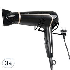 생활공식 스텐 접착 드라이기 거치대, 블랙, 3개