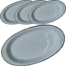 폴바살 디저트 브런치 오발 플레이트 28 x 15 cm, 그린, 플레이트 4p