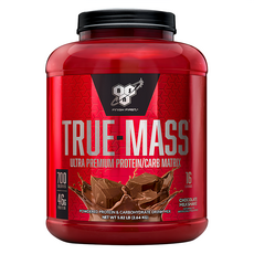 Bsn 畢斯恩 TRUE-MASS 頂尖能量綜合乳清蛋白粉 含46克蛋白質 巧克力奶昔口味 5.82磅, 2.64kg, 1桶