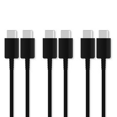 펜타오닉 갤럭시 C to C타입 고속 충전 케이블 3p, 1m, 블랙, 3개