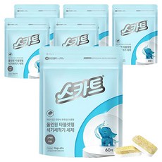 스카트 식기세척기 세제, 600g, 6개