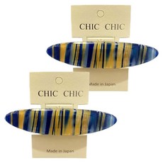 CHIC CHIC日本造型自動夾 2個, 線條藍色, 1組