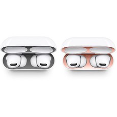 Elago AirPods Pro 18K 鍍鐵粉預防貼紙 2p, 單一商品, 亮面玫瑰金, 霧面太空灰, 2個