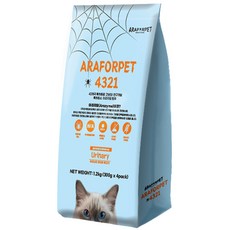 아라포펫 4321 캣 기능성 사료, 유리너리+장건강, 1.2kg, 1개