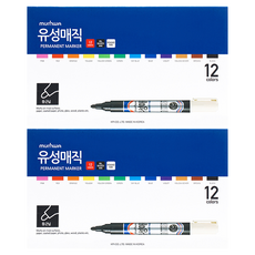 munhwA 油性麥克筆組, 12色, 2套