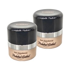 Powder Label 毛髮遮蓋粉霜, 4g, 日本製造, 柔軟海綿頭設計, 深棕色, 2個