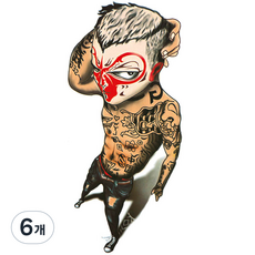 Dalmoa 字母指甲花紋身刺青貼紙, AE 26, 6個