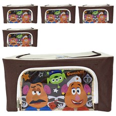 收納王妃 玩具總動員 牛津布收納箱 蛋頭夫妻, 棕色, 5個