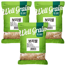 두보식품 웰그레인 캐나다산 보리쌀, 1kg, 3개