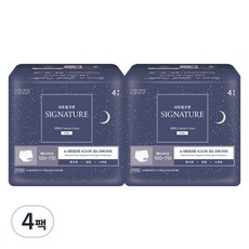 Natural Cotton 夜用型褲型衛生棉, 4個, 4入, 大型