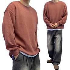 콘피아르 오버핏 드롭숄더 니트 골지 맨투맨 TC10401 2p