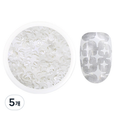 젤로젤로 키라키라 네일 글리터, GL125 화이트, 5개