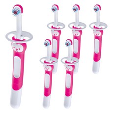 맘베이비 아기 이앓이 트레이닝 실리콘 칫솔, 핑크, 6개