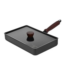 M&COOK IH感應長方形單柄平底煎魚鍋+鍋蓋, 30 x 18 x 4.5 厘米, 1組