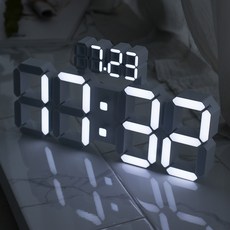 플라이토 데이즈 3D LED 벽시계 38cm, 화이트