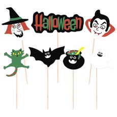 indi.k 萬聖節女巫與伯爵裝飾插牌套組 混合款 56入, 1套, 混合色