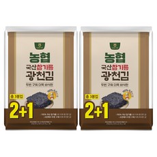 Nonghyupsikpum 韓國產芝麻油廣川海苔全片 3包入, 60g, 2袋