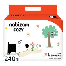 나비잠 코지 팬티형 기저귀 남녀공용, 대형(L), 240매