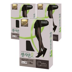 동국제약 센시안 데일리 의료용 압박스타킹 블랙 10~20mmHg, 3개, 팬티형