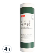 샐마 꼼디맘 대나무 행주 롤타입 라이트그린, 50개입, 4개