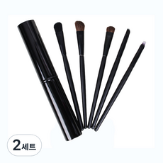 DAY LOViT 彩妝刷具 5支+收納管組, 黑色, 2組
