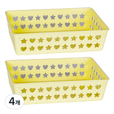 裝飾愛心籃 中, 黃色, 4個