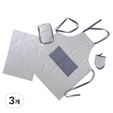 아이홈 모던 키친 패브릭 앞치마 패키지, 화이트, 3개