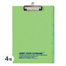 彩色糖果A4文件板, 4個, 嫩綠色