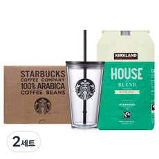 스타벅스 블랙 사이렌 콜드컵 473ml + 커클랜드 시그니처 하우스 블렌드 1.13kg 선물세트, 블랙 사이렌 콜드컵 473ml + 시그니처 하우스 블렌드 1.13kg, 2세트