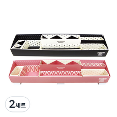 핑크풋 8000 스윙 데스크 정리함 2종 세트, 블랙, 핑크, 2세트