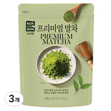 NOKCHAWON 綠茶園 頂級抹茶, 80g, 3個, 1入