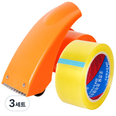 코멧 투명 박스 테이프 48mm x 50m + 커터기 세트, 3세트