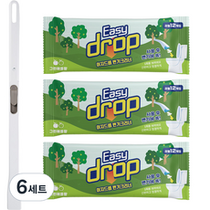 Easy drop 握把 + 馬桶清潔刷 青蘋果香 補充包 3入組, 6套, 灰色