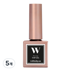 Withshyan 免清鑽石美甲上層凝膠, 透明, 10g, 5瓶