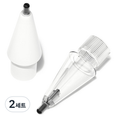 지니비 애플펜슬 호환 말랑말랑 S펜질감 흑당 펜촉 2종 세트, 화이트, 클리어, 2세트