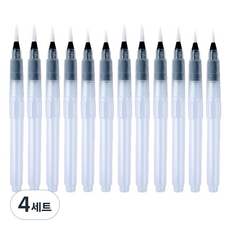 柔軟水筆刷 04 筆尖 12件組, 150mm, 4套