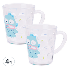 LiLFANT 三麗鷗角色 透明圓點漱口杯 人魚漢頓, 混合顏色, 4個