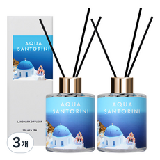 플렌느 랜드마크 디퓨저 250ml 2p + 섬유스틱 10p 세트, 아쿠아산토리니, 3개