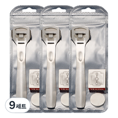 수벌리 미르홈퍼니 발 굳은살 각질 제거기 실버 + 칼날 5p 세트, 9세트