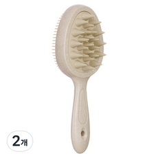 DeepTalk 雙向頭皮按摩洗髮梳, 2個, 米色