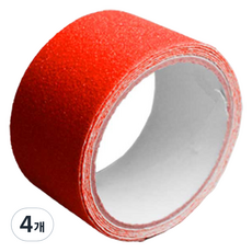 PVC 미끄럼 방지 안전 테이프 빨강 폭 5cm x 길이 5m, 4개