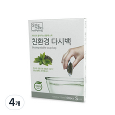 요리를그리다 친환경 다시백 S, 100개입, 4개